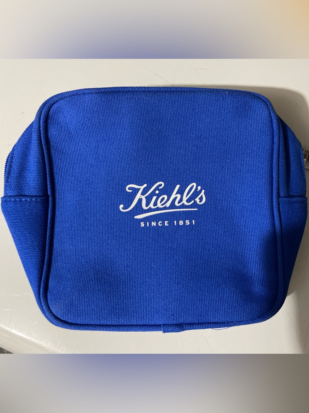 KIEHL’S Blue Canvas Toiletry Pouch NWT